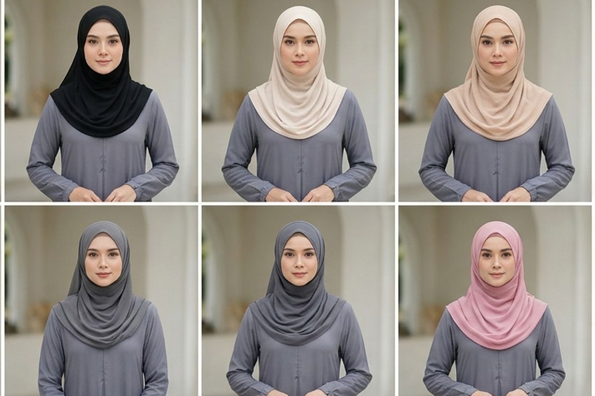 Kombinasi Gamis abu-abu